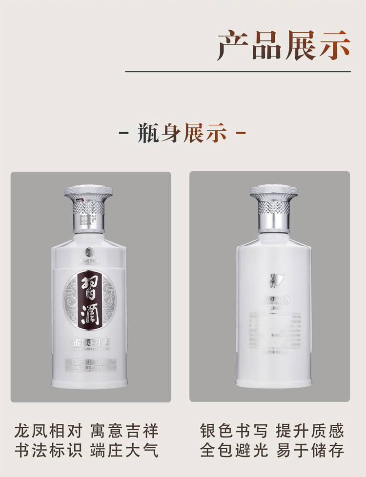 【整箱特惠】贵州习酒 银质53度酱香型白酒500ml